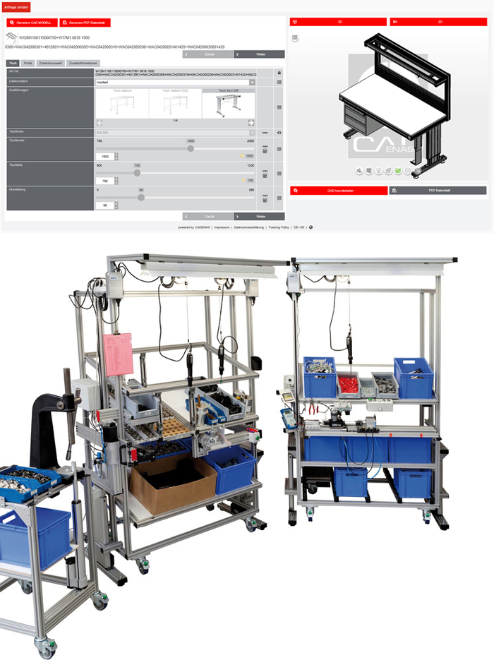 The online selection assistant facilitates the configuration of your height-adjustable workstation